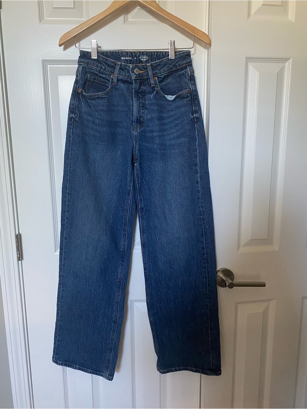 Old Navy Extra High-Rise Ski-Hi Wide Leg blue Jeans - size 0
